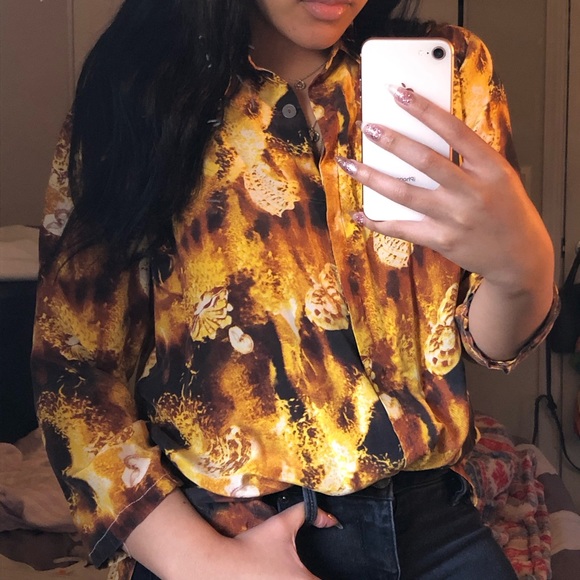 Patterned button up blouse - Picture 5 of 7